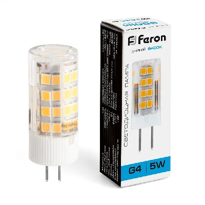 Лампа светодиодная LED 5вт 230в G4 дневной капсульная FERON LB-432 25862