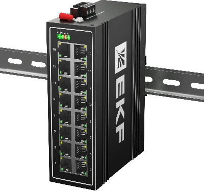 Коммутатор промышленный неуправляемый U-16T, 16 портов 10/100Base-T(X) RJ45, монтаж на динрейку TSX EKF TSX-U-16T