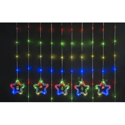 Гирлянда новогодняя светодиодная NGF-D035-03 бахрома звезды и фигурки RGBY 3х0.6м IP20 Navigator Group 95014 30633