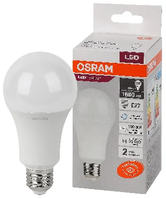 Лампа светодиодная LED 20 Вт E27 6500К 1600Лм груша 220 В (замена 150Вт) OSRAM LEDVANCE 4058075579378