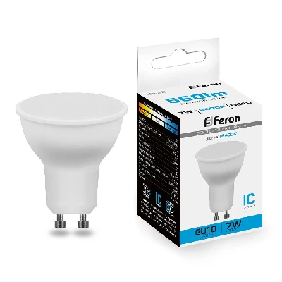 Лампа светодиодная LED 7вт 230в GU10 дневная FERON LB-26 80LED 25291