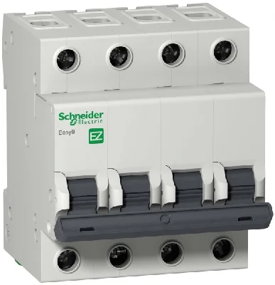 Выключатель автоматический четырехполюсный 10А C Easy9 4.5кА Schneider Electric EZ9F34410