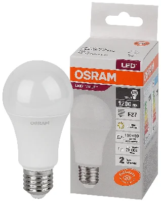 Лампа светодиодная LED 15 Вт E27 3000К 1200Лм груша 220 В (замена 125Вт) OSRAM LEDVANCE 4058075579095