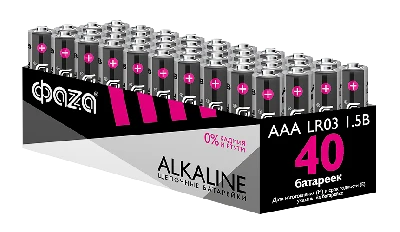 Элементы питания алкалиновые LR03  (AAA) ФАZА Alkaline (40 шт. в упаковке) JazzWay LR03A-P40