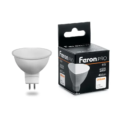 Лампа светодиодная LED 6вт 230в GU5.3 белый Feron.PRO FERON LB-1606 38084