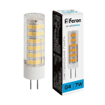 Лампа светодиодная LED 7вт 230в G4 дневной капсульная FERON LB-433 25865