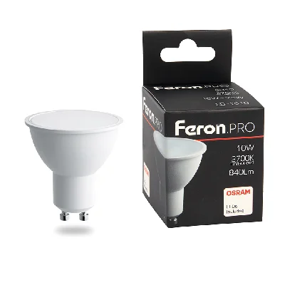 Лампа светодиодная LED 10вт 230в GU10 теплый Feron.PRO FERON LB-1610 38161