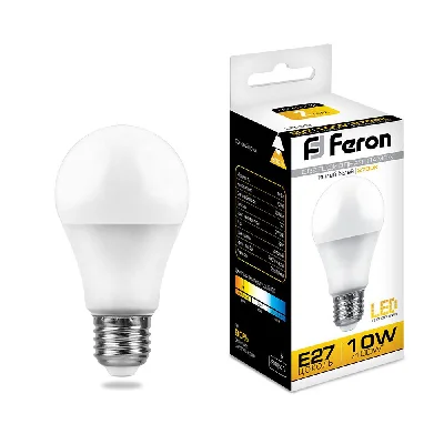 Лампа светодиодная LED 10вт Е27 теплый FERON LB-92 25457