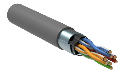 Витая пара F/UTP кат.5E 4х2х24AWG solid LSZH нг(А)-HF серый (305м) ITK LC1-C5E04-321