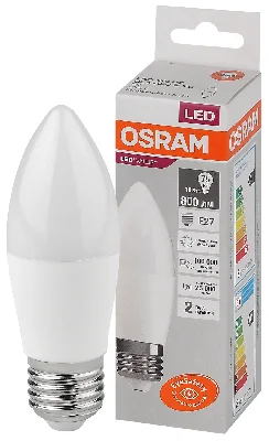 Лампа светодиодная LED 10 Вт E27 4000К 800Лм свеча 220 В (замена 75Вт) OSRAM LEDVANCE 4058075579569