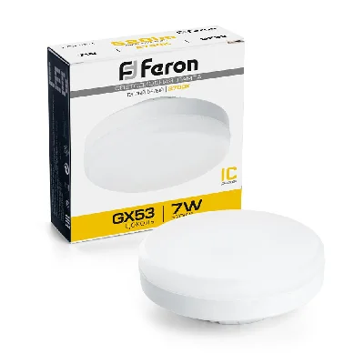 Лампа светодиодная LED 7вт GX53 теплый таблетка FERON LB-451 25831