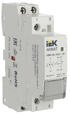 ARMAT Контактор модульный KMR 20А 230В AC 1НО 1НЗ IEK AR-KMR10-020-11-230