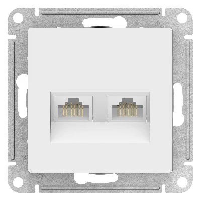 ATLASDESIGN РОЗЕТКА двойная компьютерная RJ45+RJ45, кат.5Е, механизм, ЛОТОС Systeme Electric ATN001385