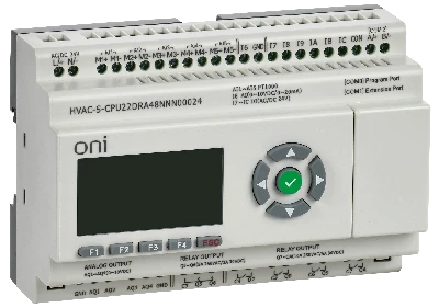 ПЛК HVAC S ЦПУ 6DI 6DO 1AI 5PT 4AO LED дисплей RS485 24В DC Расширяемая версия ONI HVAC-S-CPU22DRA48NNN00024