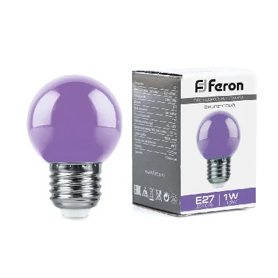 Лампа светодиодная LED 1вт Е27 фиолетовый шар FERON LB-37 38125