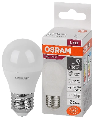 Лампа светодиодная LED 10 Вт E27 4000К 800Лм шарик 220 В (замена 75Вт) OSRAM LEDVANCE 4058075579927