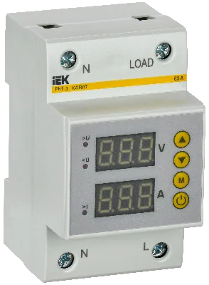 Реле напряжения и тока РНТ-д 1-ф. 54мм 63А IEK IVC31-1-63