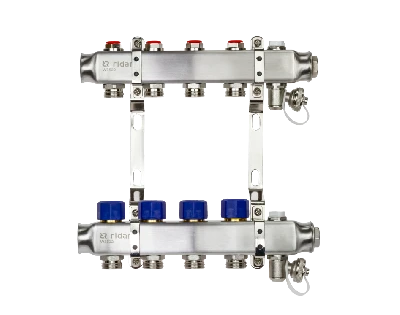 Коллекторная группа SSM-5R set 5 контуров 1' x 3/4' с термостатическими клапанами и кронштейнами Ридан 088U0975R