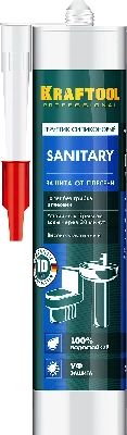 Герметик санитарный силиконовый Sanitary 300 мл прозрачный KRAFTOOL 41255-2