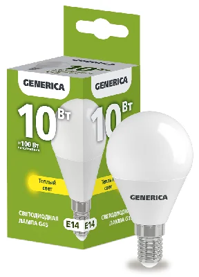 Лампа светодиодная G45 шар 10Вт 230В 3000К E14 GENERICA IEK LL-G45-10-230-30-E14-G