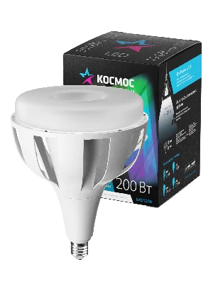 Лампа светодиодная LED 200Вт 220В E40 D192х247 4500К белый 19000 лм КОСМОС Космос KHWLED200WE4045