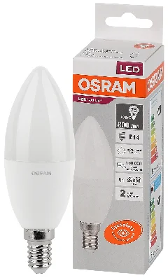 Лампа светодиодная LED 10 Вт E14 4000К 800Лм свеча 220 В (замена 75Вт) OSRAM LEDVANCE 4058075579187