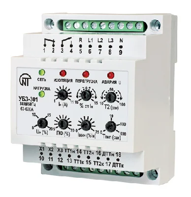 Реле тока УБЗ-301 63-630A для защиты двигателей Новатек-Электро 3425663301