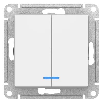 ATLASDESIGN 2-клавишный ВЫКЛЮЧАТЕЛЬ с подсветкой, сх.5а, 10АХ, механизм, ЛОТОС Systeme Electric ATN001353