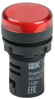 Лампа AD22DS LED матрица 22мм красная 24В AC/DC IEK BLS10-ADDS-024-K04