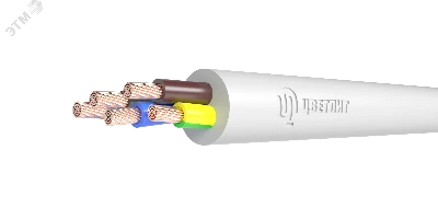 Провод ПВС 4х1,5+1х1,5 белый Цветлит КЗ 00-00135341