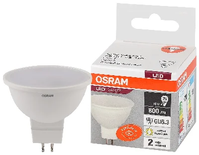 Лампа светодиодная LED 10 Вт GU5.3 3000К 800Лм сп т 220 В OSRAM(замена 75 Вт) LEDVANCE 4058075582873