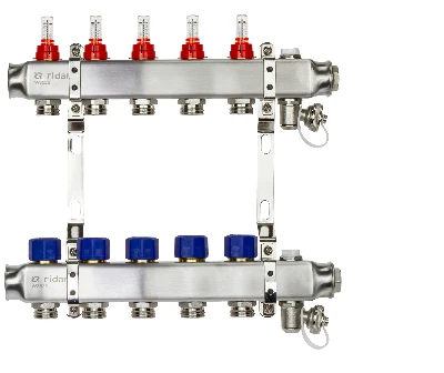 Коллекторная группа SSM-5RF set 5 контуров 1' x 3/4' с расходомерами и кронштейнами Ридан 088U0955R