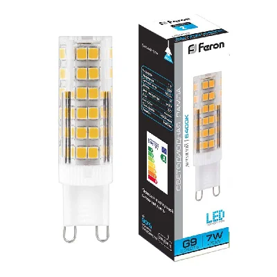 Лампа светодиодная LED 7вт 230в G9 дневной капсульная FERON LB-433 25768