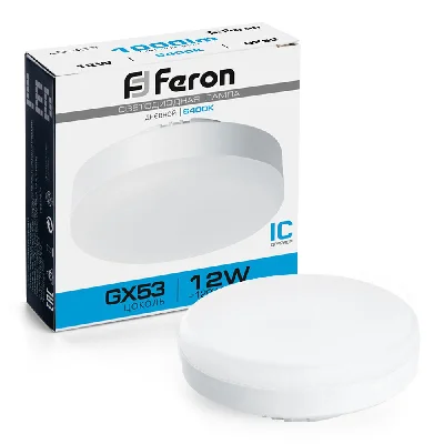 Лампа светодиодная LED 12вт GX53 дневной таблетка FERON LB-453 25868