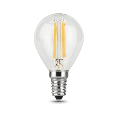 Лампа светодиодная филаментная LED 9 Вт 680 лм 2700К AC150-265В E14 шар P45 теплая Black Filament GAUSS 105801109