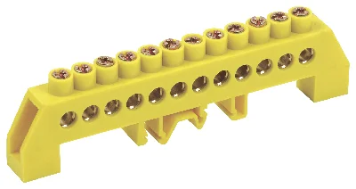 Шина PE земля комбинированный DIN-изолятор типа Стойка ШНИ-8х12-12-КС-Ж IEK YNN10-812-12DP-K05