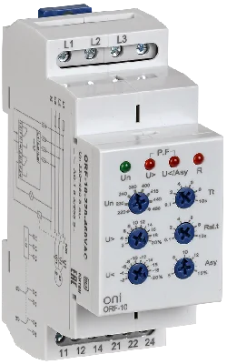 Реле фаз ORF-10 3ф. 2 конт. 220-460В AC ONI ORF-10-220-460VAC