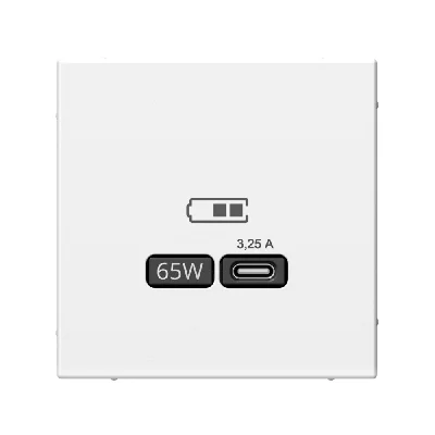 ARTGALLERY USB розетка тип-С 65Вт высокоскор.заряд. QC, PD, механизм, белый Systeme Electric GAL000127