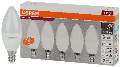 Лампа светодиодная LED 7 Вт E14 4000К 560Лм свеча 220 В (замена 60Вт) OSRAM LEDVANCE 4058075577954