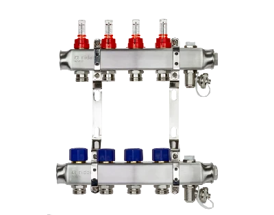 Коллекторная группа SSM-5RF set 5 контуров 1' x 3/4' с расходомерами и кронштейнами Ридан 088U0955R