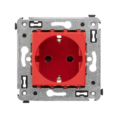 Avanti Розетка в стену, 2P+E, с защитными шторками, ''Красный квадрат'' DKC 4401003