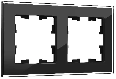 BRITE Рамка 2 поста РУ-2-2-БрЧ стекло черный IEK BR-M22-G-K02