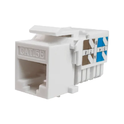 Keystone Jack 8P8C (RJ-45), UTP, Cat.5e. инструментальная заделка, белый SUPRLAN 10-0313