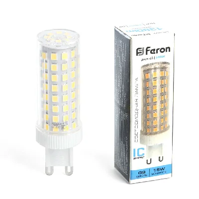 Лампа светодиодная LED 15вт 230в G9 дневной капсульная FERON LB-437 38214