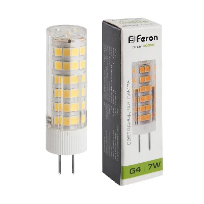 Лампа светодиодная LED 7вт 230в G4 белый капсульная FERON LB-433 25864