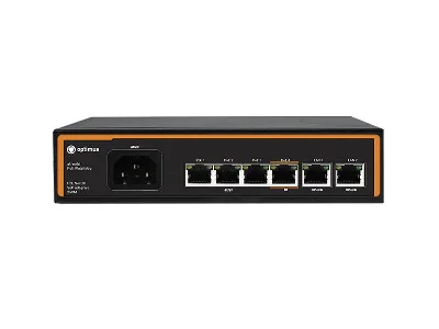 Коммутатор неуправляемый PоE 4 порта 10/100 Мб/с 2хRJ-45, 60Вт Optimus CCTV U1I-4F1b/2F В0000014159