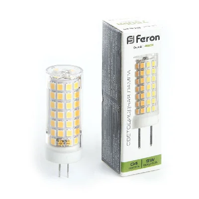 Лампа светодиодная LED 9вт 230в G4 белый капсульная FERON LB-434 38144