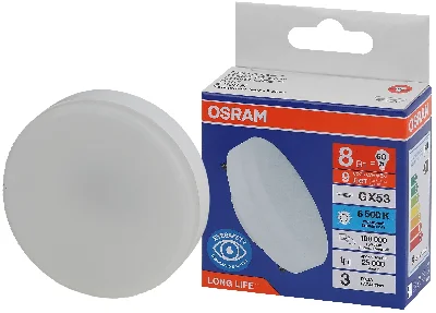 Лампа светодиодная LED 8Вт GX53 6500К 640Лм спот 220В (замена 60Вт) OSRAM LEDVANCE 4099854185755