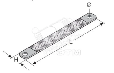 Шина заземления гибкая 25d9 - 22x200(ШхД) (5шт) ABB AA6880