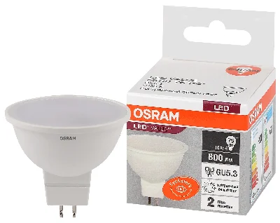 Лампа светодиодная LED 10 Вт GU5.3 4000К 800Лм спот 220 В (замена 75Вт) OSRAM LEDVANCE 4058075582903